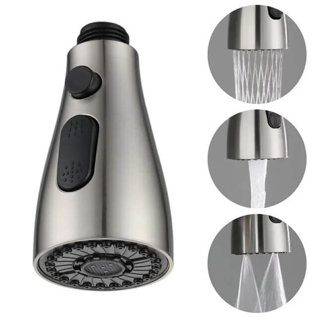 3 Function Kitchen Faucet Spray Head - Brushed Finish. Shop Faucet Accessories on Mounteen. Worldwide shipping available.