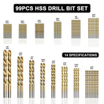 99pcs 1.5-10mm HSS Twist Titanium Coated Drill Set - Mounteen