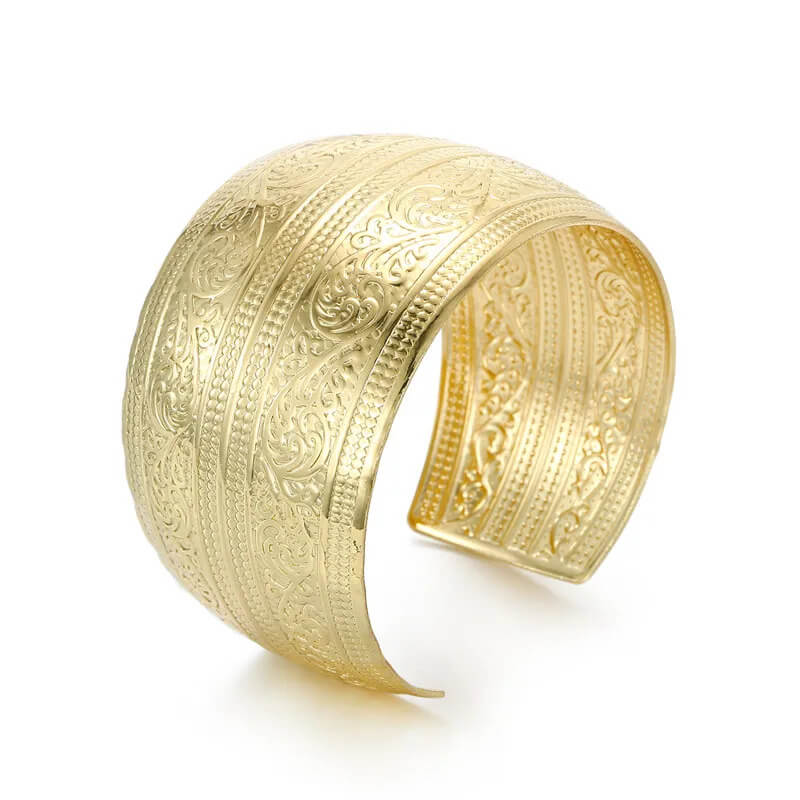Ancient Gold-Toned Open Cuff Bracelet - Mounteen
