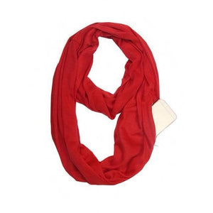 Red Anti Theft Scarf with Pocket. Shop Scarves on Mounteen. Worldwide shipping available.