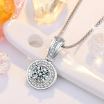 Beautiful Large Gemstone Pendant Necklace Cubic Zirconia 925 Sterling Silver - Mounteen
