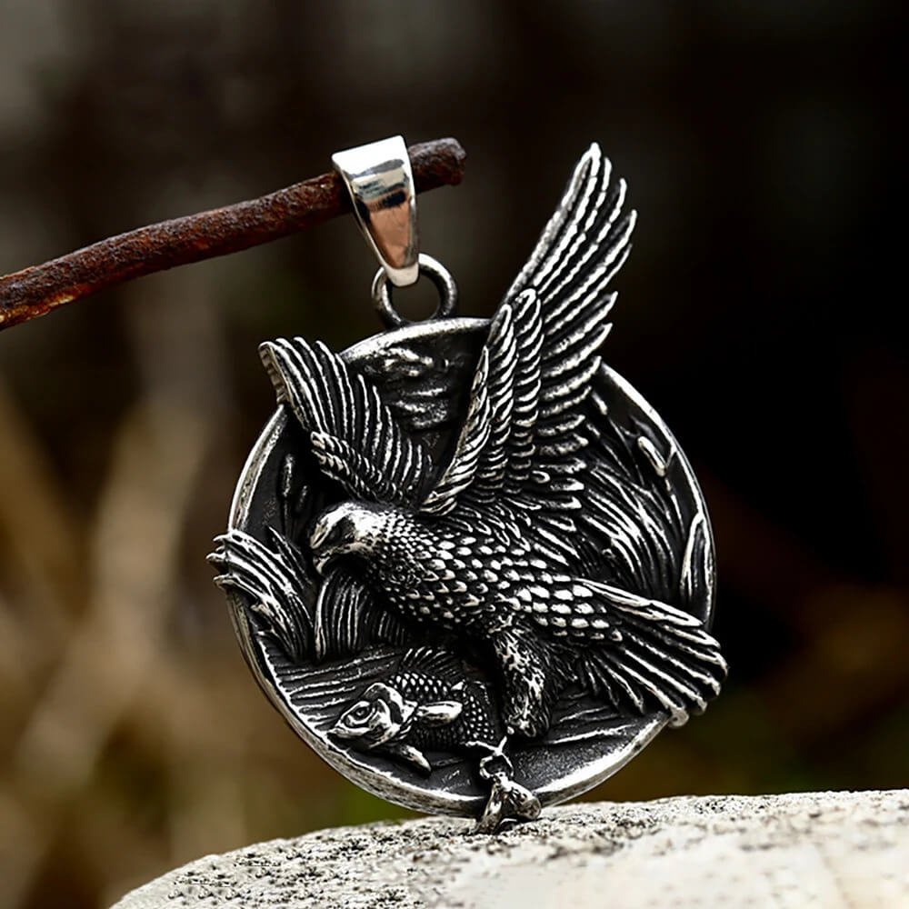 Bird of Prey Hawk Eagle Stainless Steel Pendant Necklace in Pendant Only - Mounteen