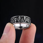 Celtic Family Knot Nordic Odin's Wolf 316L Stainless Steel Ring - Mounteen