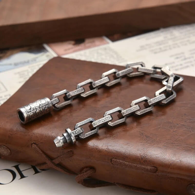 Chain Link Vintage Nordic Copper Alloy Men's Bracelet - Mounteen