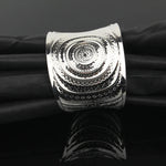 Concentric Circle Cuff Open Bracelet in Silver - Mounteen
