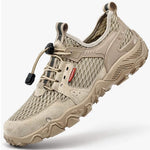 Fashion Soft Breathable Mesh Hiking Shoes for Climbing and Trekking in Beige - Mounteen