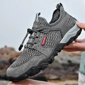 Fashion Soft Breathable Mesh Hiking Shoes for Climbing and Trekking in Gray - Mounteen