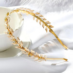 Gold Color Bridal Tiara Encrusted With Simulated Diamonds - Mounteen