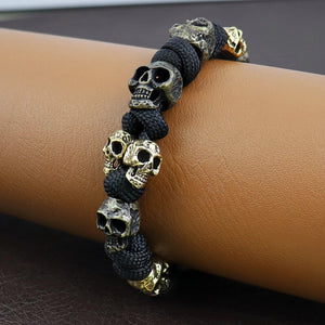 Gothic Skull Woven Adjustable Halloween Bracelet - Mounteen