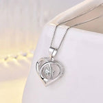 Heart In A Cage Pendant Necklace Cubic Zirconia 925 Sterling Silver - Mounteen