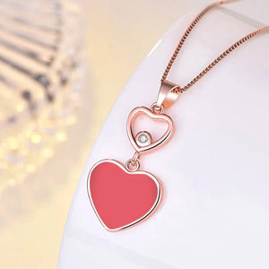 Heart Pendant Necklace Synthetic Gemstone 925 Sterling Silver in Red Heart - Mounteen