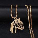 Horse With Bangs Necklace in Gold - Mounteen
