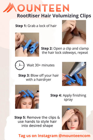 Mounteen RootRiser Hair Volumizing Clips - How To Use