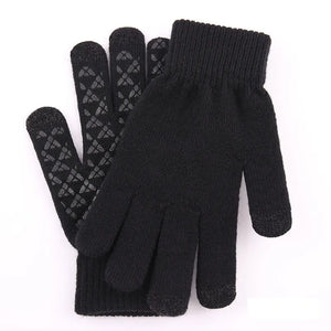 Black Knit Texting Gloves - Mounteen. Worldwide shipping available.