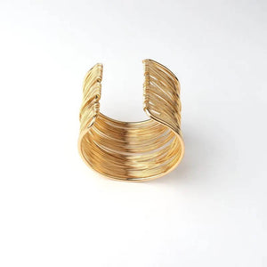 Long Open Wire Bracelet Gold Color