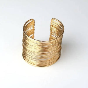 Long Open Wire Bracelet Gold Color