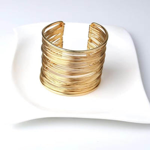 Long Open Wire Bracelet Gold Color