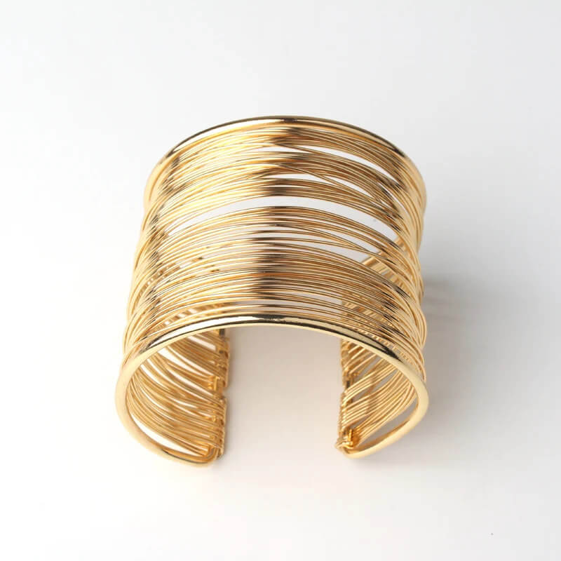 Long Open Wire Bracelet Gold Color - Mounteen