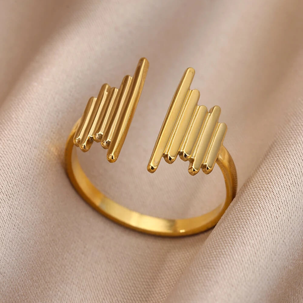 Multi Bar Gold-Toned Ring - Mounteen