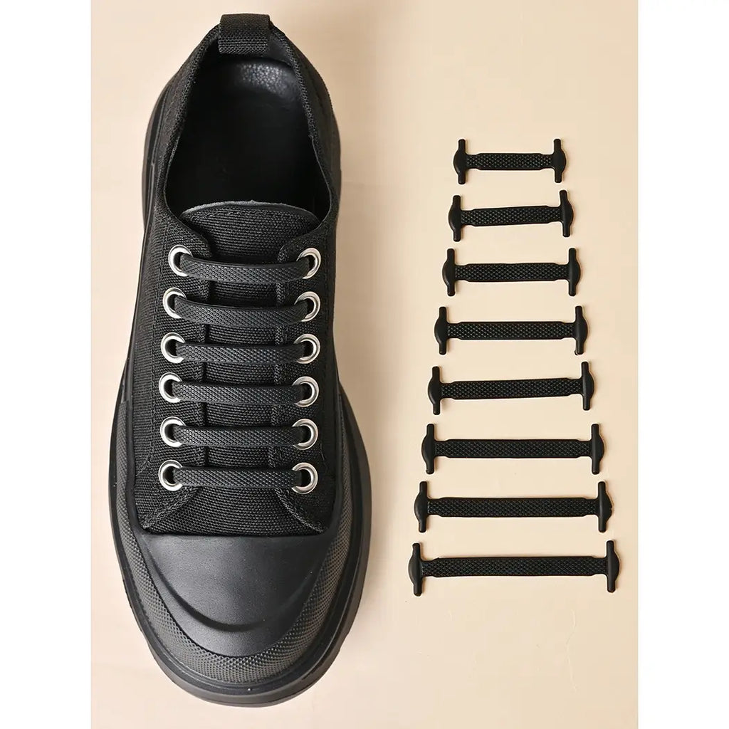Black No-Tie Silicone Shoelaces. Shop Shoelaces on Mounteen. Worldwide shipping available.