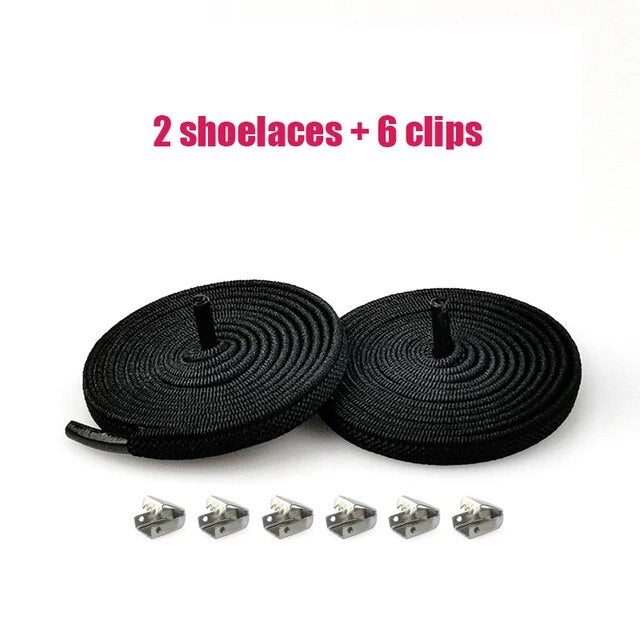 Black No-Tie Buckle Shoelaces. Shop Shoelaces on Mounteen. Worldwide shipping available.