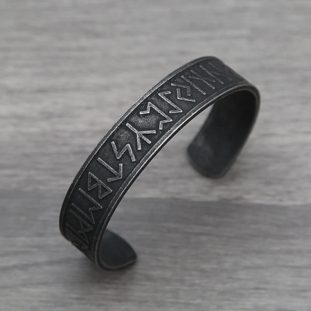 Nordic Rune Adjustable Stainless Steel Bracelet - Mounteen