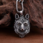 Nordic Vintage Wolf Head 316L Stainless Steel Pendant Necklace - Mounteen