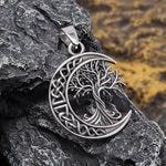 Nordic Yggdrasil Tree of Life Crescent Necklace - Mounteen