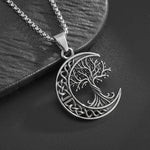 Nordic Yggdrasil Tree of Life Crescent Necklace - Mounteen
