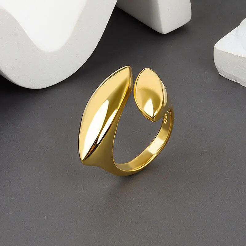 Odd Geometric Adjustable Ring in Gold - Mounteen