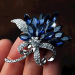 Sapphire Flower Brooch with Simulated Gemstones - Mounteen