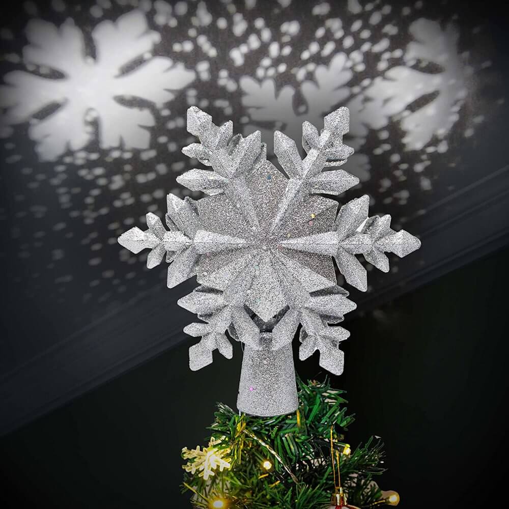 Snowflake Tree Topper Projector - Mounteen. Worldwide shipping available.