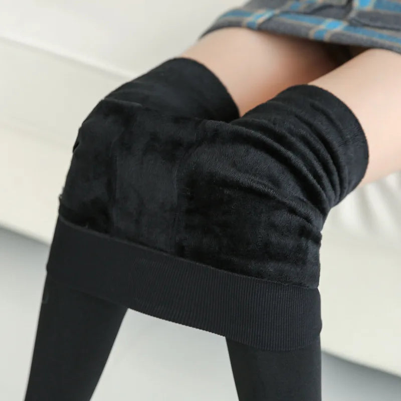 Black One Size Fits All Faux Fur Leggings - Mounteen. Worldwide shipping available.