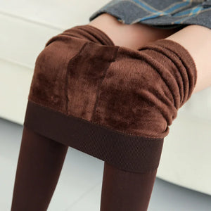 Brown Snug Faux Fur Leggings - Mounteen. Worldwide shipping available.
