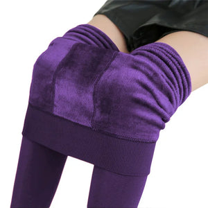 Purple One Size Fits All Faux Fur Leggings - Mounteen. Worldwide shipping available.