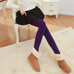 Plum One Size Fits All Faux Fur Leggings - Mounteen. Worldwide shipping available.