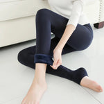 Blue One Size Fits All Faux Fur Leggings - Mounteen. Worldwide shipping available.
