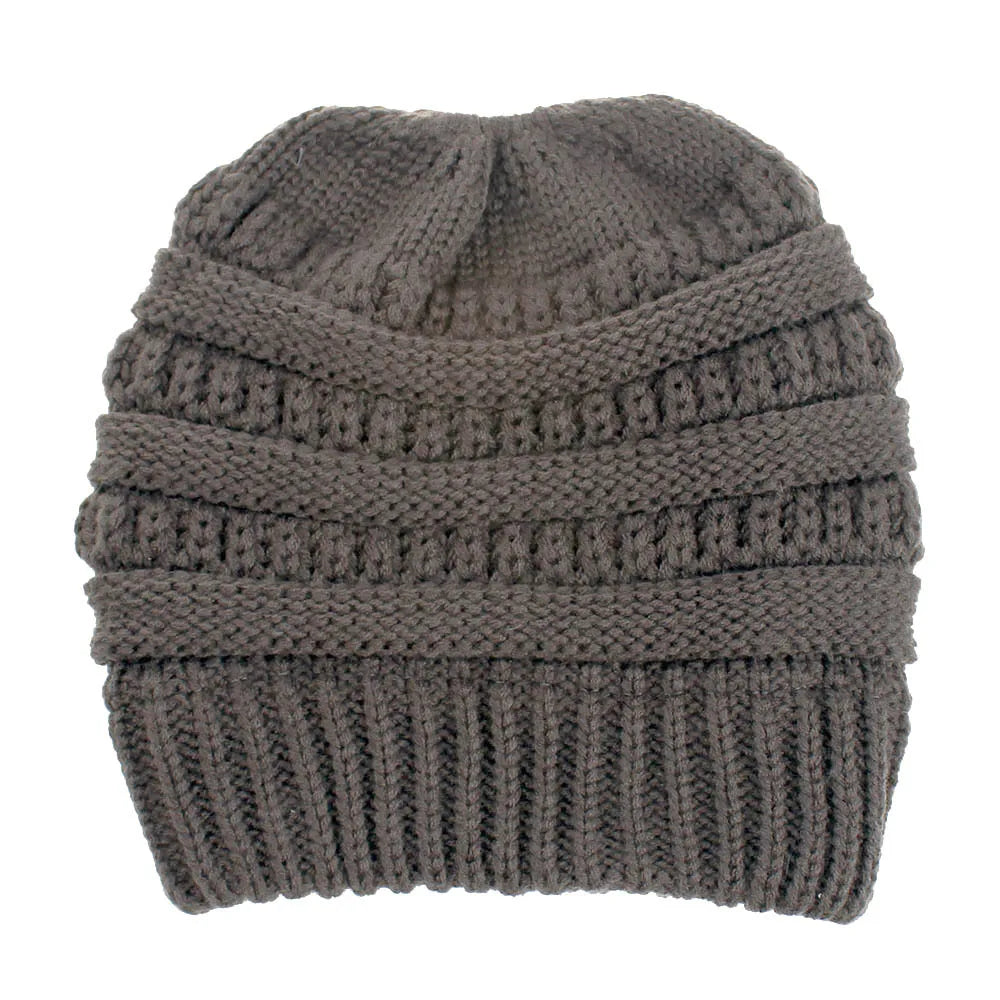 Dark Gray Soft Knit Ponytail Beanie. Shop Winter Hats on Mounteen. Worldwide shipping available.