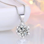Star Heart Pendant Necklace With Zirconia Gemstone and 6 Hearts 925 Sterling Silver - Mounteen