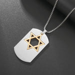 Star of David Cylinder Stainless Steel Necklace in Gold - Mounteen