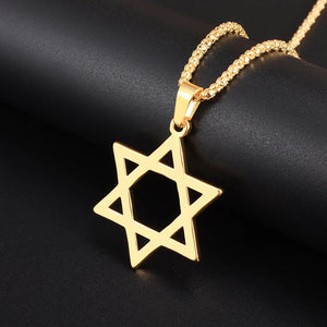 Star of David Stainless Steel Necklace in Gold - Mounteen