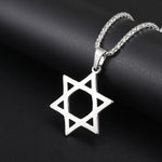 Star of David Stainless Steel Necklace in Silver - Mounteen