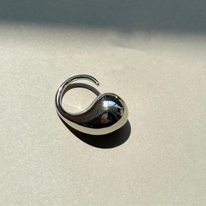 Tadpole Water Drop Adjustable Ring in Silver - Mounteen