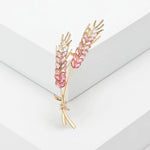 Two Gold-Toned Straws Brooch With Simulated Gemstones in Pink - Mounteen