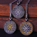 Vegvisir Stave Compass Viking Nordic Stainless Steel Pendant Necklace "The Brave Shall LIve Forever" - Mounteen