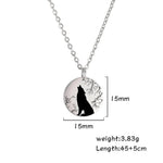Wolf Howling In Forest Stainless Steel Necklace - Mounteen