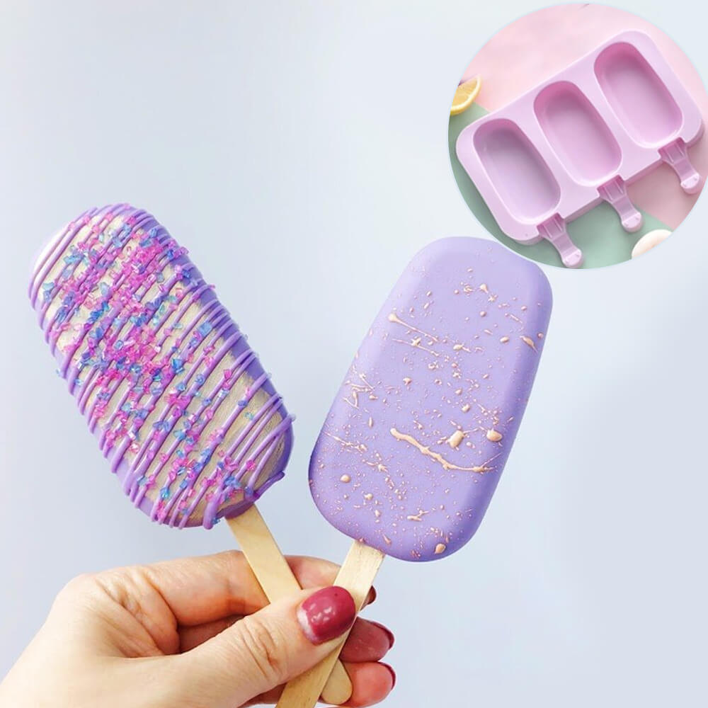 3 Cavity Silicone Cakesicle Mold. Shop Kitchen Molds on Mounteen. Worldwide shipping available.
