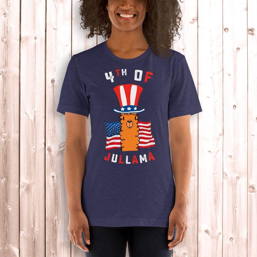 4th of July Llama Shirt. Shop Shirts & Tops on Mounteen. Worldwide shipping available.