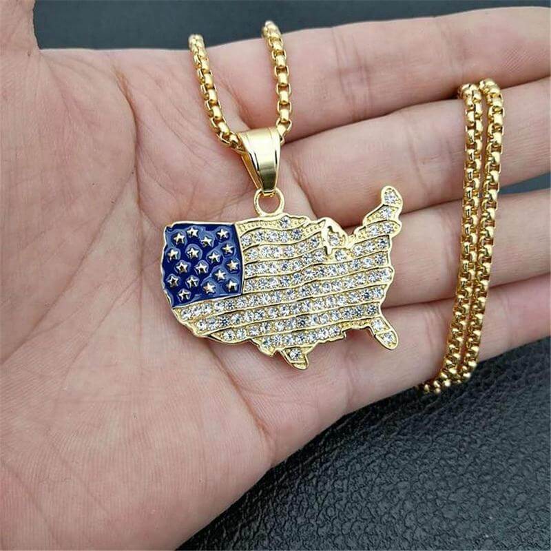 4th of July Necklace - American Flag