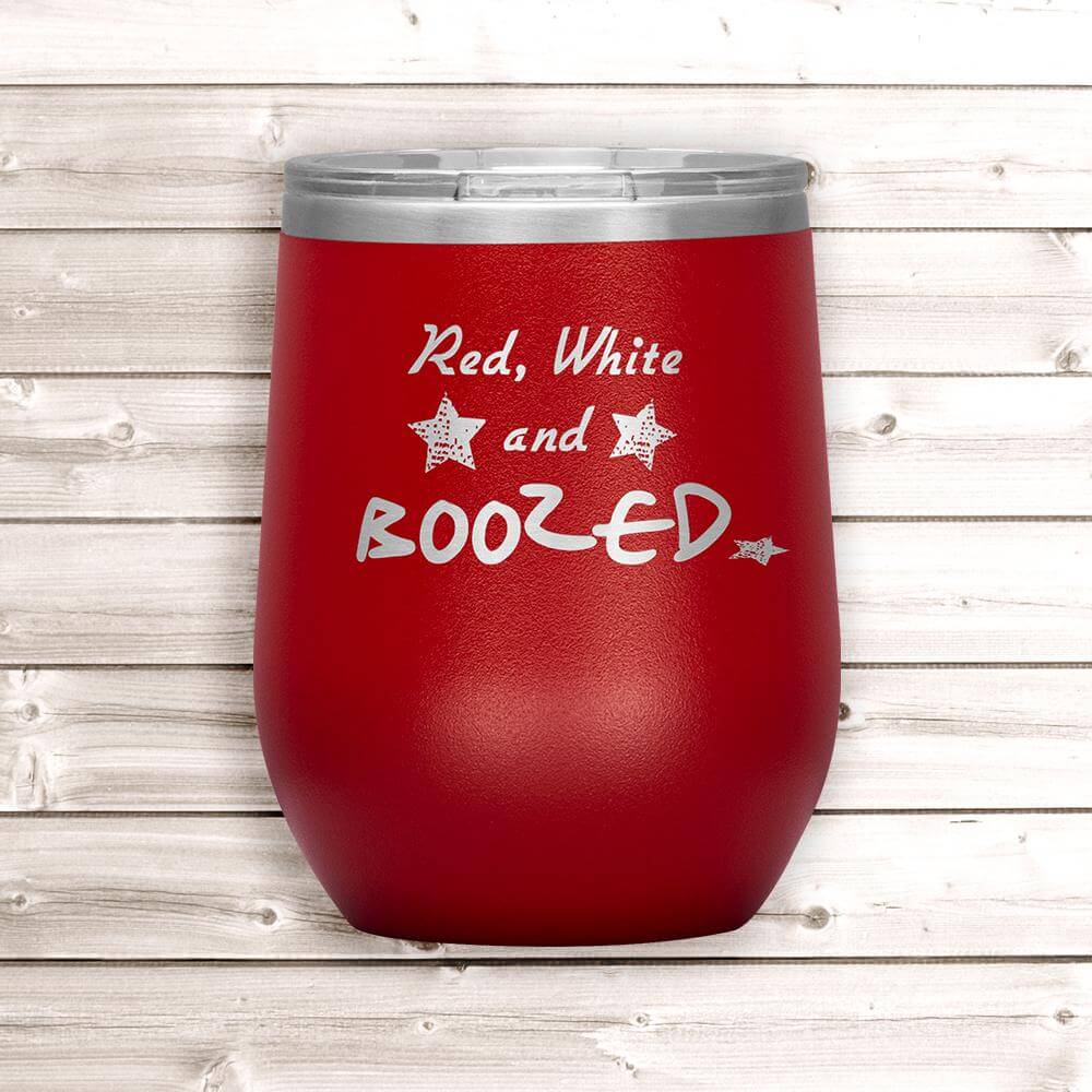 4th of July Wine Tumbler - Red